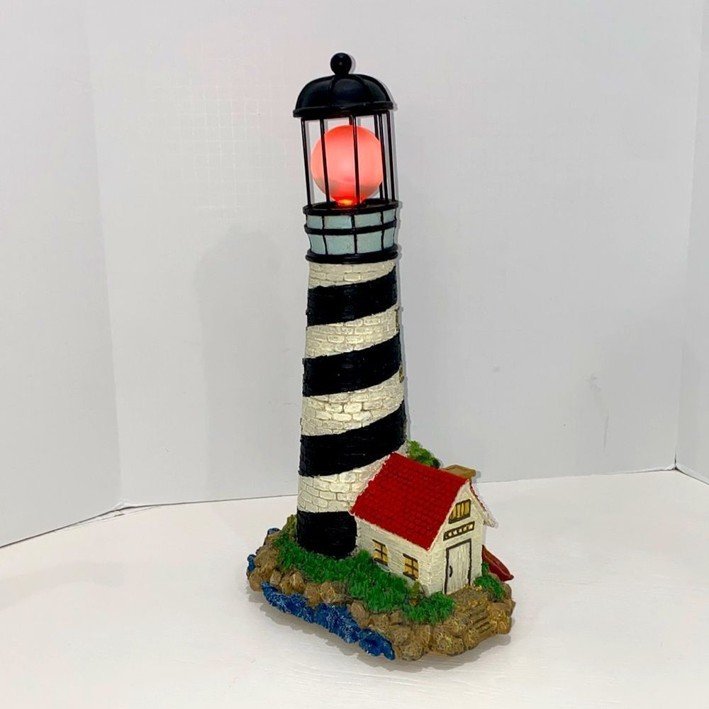 Vintage Florida Lighthouse Plays Music And Lights Up Red With Attached Cottage - Picture 4 of 11